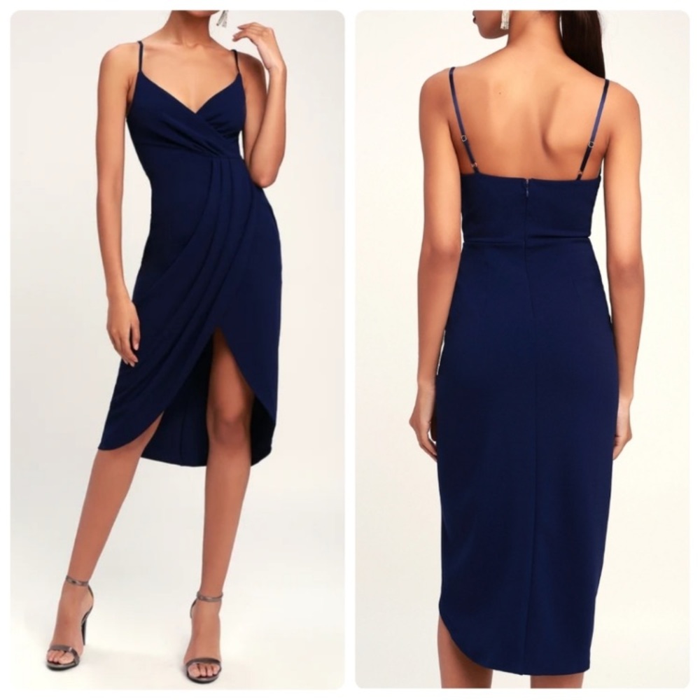Lulus | Navy Blue Midi Dress